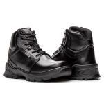 Bota Coturno Em Couro Militar Asphalt Preto