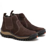 Bota Botina Masculina 100% Couro Nobuck Marrom