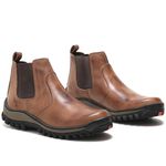 Bota Botina Masculina 100% Couro Nobuck Whisky