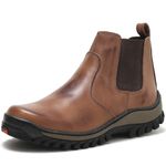 Bota Botina Masculina 100% Couro Nobuck Whisky