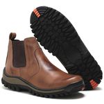 Bota Botina Masculina 100% Couro Nobuck Whisky