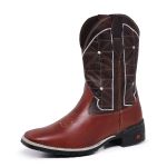 Bota Texana Country Masculina Cano Longo Marrom