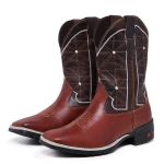 Bota Texana Country Masculina Cano Longo Marrom