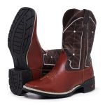 Bota Texana Country Masculina Cano Longo Marrom