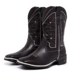 Bota Texana Country Masculina Cano Longo Marrom