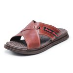 Chinelo Ortopédico Anatômico Anti Stress Masculino Couro