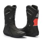 Bota Motociclista Motors Couro Acero Speed Low Track Preto e Vermelho