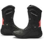 Bota Motociclista Motors Couro Acero Speed Low Track Preto e Vermelho