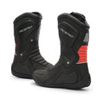 Bota Motociclista Motors Couro Acero Speed Low Track Preto e Vermelho