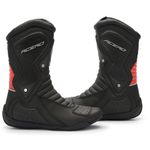 Bota Motociclista Motors Couro Acero Speed Low Track Preto e Vermelho