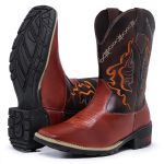 Bota Texana Country Masculina Cano Longo Marrom