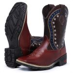 Bota Texana Country Masculina Cano Longo Marrom