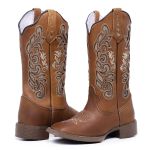 Bota Texana Country Cano Alto Couro Legítimo Premium Bico Quadrado Beauty