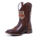 Bota Texana Country Cano Alto Couro Legítimo Premium Bico Quadrado American