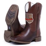 Bota Texana Country Cano Alto Couro Legítimo Premium Bico Quadrado American