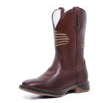 Bota Texana Country Cano Alto Couro Legítimo Premium Bico Quadrado Western