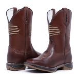 Bota Texana Country Cano Alto Couro Legítimo Premium Bico Quadrado Western