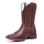 Bota Texana Country Cano Alto Couro Legítimo Premium Bico Quadrado Constelation