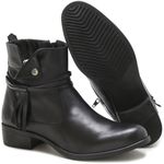 Bota Coturno Feminino Cano Curto em Couro