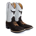 BOTA TEXANA COUNTRY MASCULINA BORDADA BOI REPLICA SNIKER BRANCA FB21B