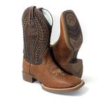  BOTA TEXANA MASCULINA COM RECORTES A LASER CANO MEDIO FB82 