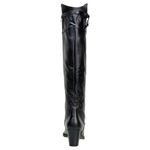 Texana Montaria Feminina Over The Knee Salto Alto Em Couro Mamute PRETO