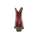 BOTINHA FEMININA CANO CURTO COM BORDADO ESTILO COUNTRY VERMELHO 