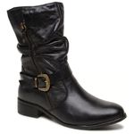 Bota Feminina em Couro Mustang Preto