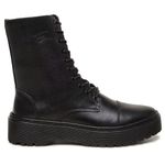 BOTA COTURNO BLOGUEIRA DE COURO ESTILO MILITAR CANO ALTO PRETO LINHA BRANCA