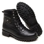 Coturno Feminino Couro Vermont Preto Estilo Urbano com Solado Tratorado 