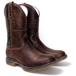 BOTA TEXANA MASCULINA BORDADA BANDEIRA SOLA JUMP FB106