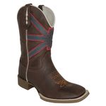 BOTA TEXANA MASCULINA BORDADA BANDEIRA FB91