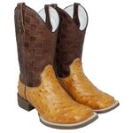 BOTA TEXANA MASCULINA 3d REPLICA COURO AVESTRUZ FB90