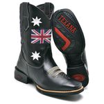 BOTA TEXANA COUNTRY MASCULINA BORDADA BANDEIRA - LINHA ECO