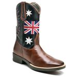 BOTA TEXANA COUNTRY MASCULINA BORDADA BANDEIRA - LINHA ECO 