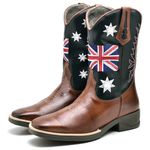 BOTA TEXANA COUNTRY MASCULINA BORDADA BANDEIRA - LINHA ECO 