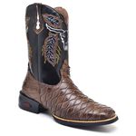 BOTA TEXANA COUNTRY MASCULINA BORDADA BOI ESCAMADA - LINHA ECO 