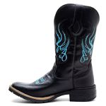 Bota Texana Masculina Couro Floater Preto e Ecologico Preto - Silverado Botas