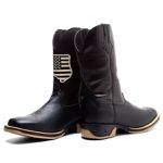 Bota Texana Masculina Couro Floater Preto e Ecologico Cafe Jump - Silverado Botas