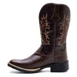Bota Texana Masculina Couro Avestruz Imit Cafe e Ecologico Cafe