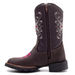 Bota Texana Infantil Premium Couro Crazy Horse Cafe e Eco Cafe