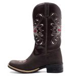Bota Texana Feminina Couro Crazy Horse Cafe e Ecologico Cafe