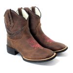 BOTA TEXANA FEMININA COM CORRENTES BORDADA - FRANCA BOOTS 