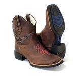 BOTA TEXANA FEMININA COM CORRENTES BORDADA - FRANCA BOOTS 