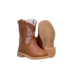 BOTA BABY TEXANA DE COURO ROSA