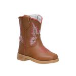 BOTA BABY TEXANA DE COURO ROSA