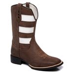 BOTA TEXANA FRANCA BOOTS MASCULINA BORDADA FB2246 CAFÉ