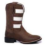 BOTA TEXANA FRANCA BOOTS MASCULINA BORDADA FB2246 CAFÉ