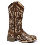 BOTA TEXANA FRANCA BOOTS HOOPER FEMININA TODA COM RECORTES A LASER FB2217