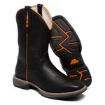 BOTA TEXANA FRANCA BOOTS MASCULINA SOLA JUMP LISA PRETA FB2235